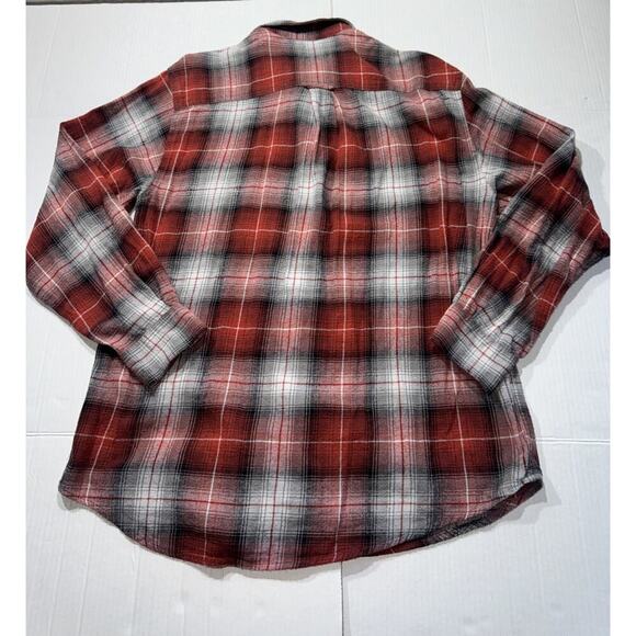 Wolverine Flannel Button Up Shirt Men's Red/Gray Plaid Long Sleeve 100% Cotton L - Picture 9 of 9